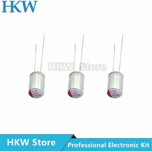 20pcs NEW DIP 470uF 16V 6x9mm Super Low ESR 16V470uF For Motherboard VGA Solid Aluminum Capacitor 470UF16V High Quality