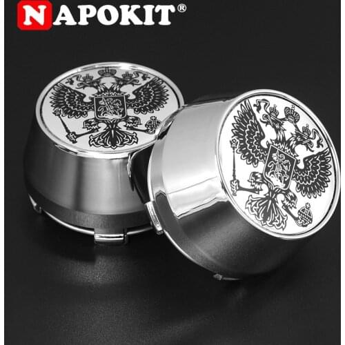 4 PCS High Luxurious 60MM With 45mm Metal Aluminum Russia Eagle Logo Car Wheel Center Hub Cap Cover Rim National Emblem Badge
