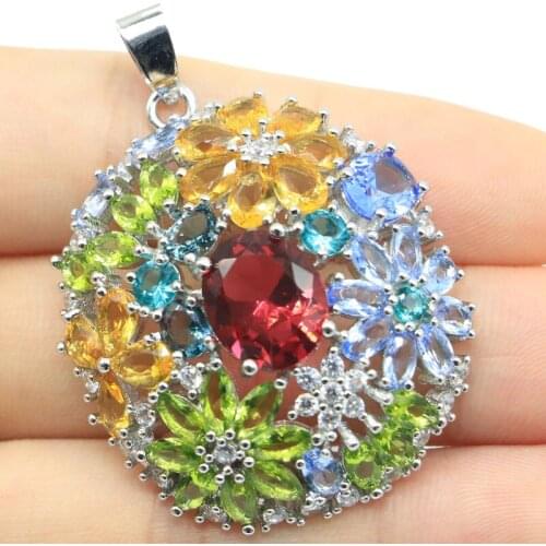 28x14mm Stunning Cross Shape Created Green Peridot CZ Gift For Sister Silver Pendant