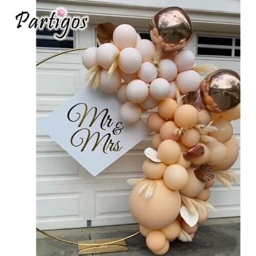62Pcs Rose Gold Matte Macaron Color Balloon Garland Kit Chain Set Wedding Decorations Helium Globos Wedding Valentines Day decor
