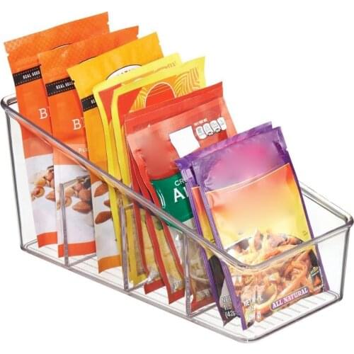 Large Plastic Food Packet Organizer Caddy Storage Station for Kitchen Pantry Cabinet Countertop Holds Spice Pouches FP8