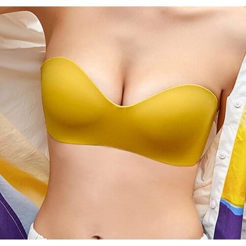 Strapless Sexy Push Up Bra Women Invisible Bralette Underwear Lingerie for Female Brassiere Strapless Seamless Plus Size ABC Cup