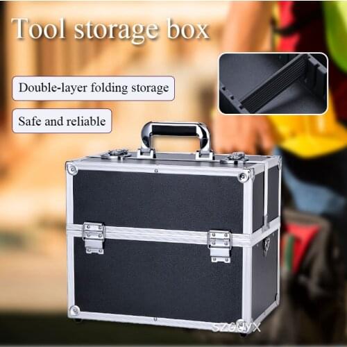 Hardware home three-layer toolbox/multi-function repair car box storage box/portable electricians box/large capacity