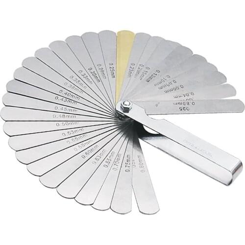 Hot Sale 32 Blades Feeler Gauge Metric Gap Filler 0.04-0.88mm Thickness Gage For Measurment Tool