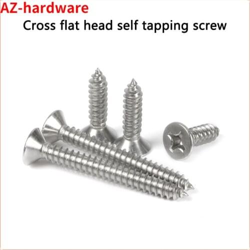 GuHua Cross Countersunk Head Long Self Tapping Screwphillips Flat Head KA Long Wood Screw 316 Stainless steel M4M5M6 5PCS