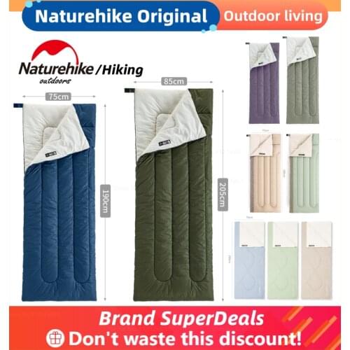 Naturehike Cotton Envelope Sleeping Bag Ultralight Outdoor Camping Breathable Sleeping Bag Waterproof 3 Seasons Sleeping Bags