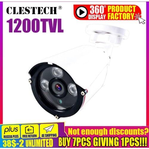 3Array 1200TVL 960H HD CCTV Camera 24h DayNight Vision Bullet For Analog Surveillance Infrared home video System Waterproof ip66
