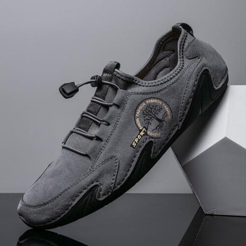 KEZZLY Mens lace-up plus size mens shoes Outdoor fashion peasy shoes Comfortable driving shoes