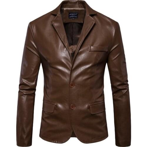 Men Leather Jackets Autumn and Winter New Mens Leathers British Style Mens Simple Leathersjackets Men Winter Coat