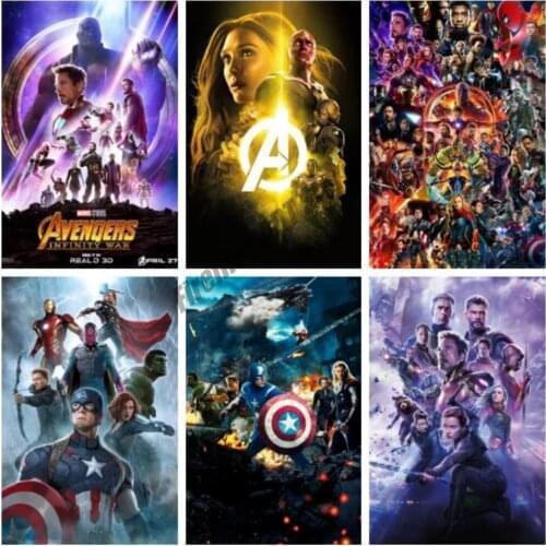 Marvel Movie DIY 5D Diamond Painting Avengers 4 Diamond Embroidery Full Square/Round Cross Stitch Kits Mosaic Home Decor Gift