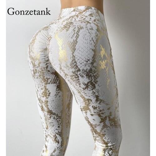 New High-Elastic Snakeskin Pattern Peach Hip Fitness Pants Women High Waist Sports Swag Push Up Tight Stretch Yoga Leggings