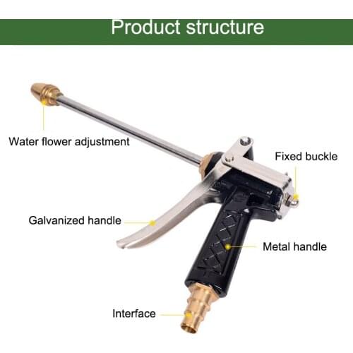 High Pressure Sprayer Metal Water Hose Spray Nozzle for Car Washing Lawn Watering Garden Irrigation J2Y