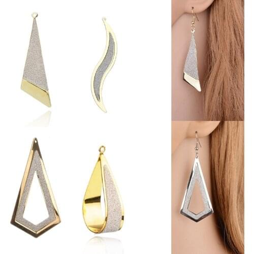 2020New 60Pcs Frosted geometric Alloy button for DIY Jewelry earring or necklace Pendant accessories DL10-DL12