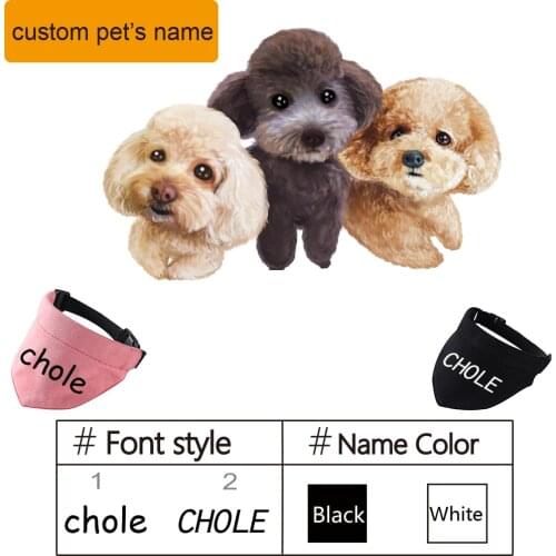 Free Customized Pet Name Adjustable Dog Collar Puppy Pet Slobber Towel Outdoor Cat Collar Scarf Design Dog Collar Pet Supplies