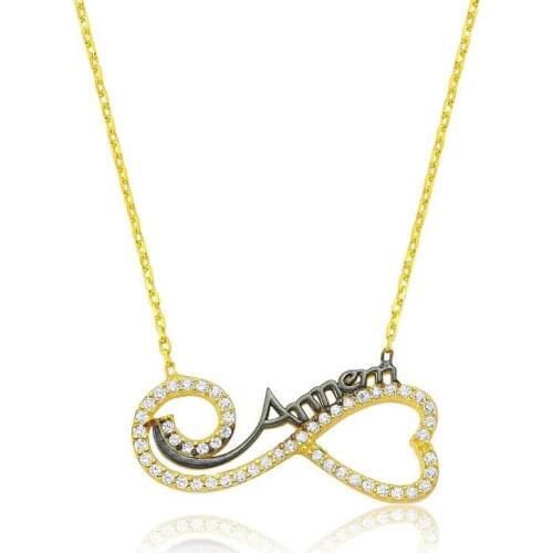 Silverlina Sterling Silver Heart Infinity Mom Necklace