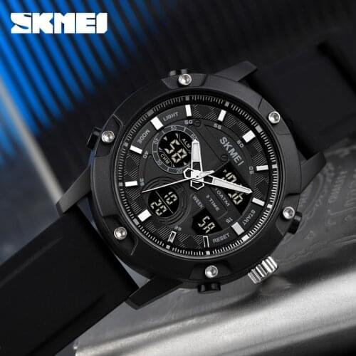 SKMEI Watch Mens Watches Men Wristwatches Fashion 100M Waterproof Swim Sport Stopwatch Men Watch 3 Time LED Digital reloj hombre