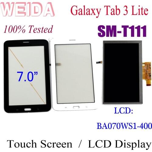 WEIDA LCD Replacment 7" For Samsung GALAXY Tab 3 Lite 3G SM-T111 LCD Display Touch Screen Separately LCD BA070WS1-400
