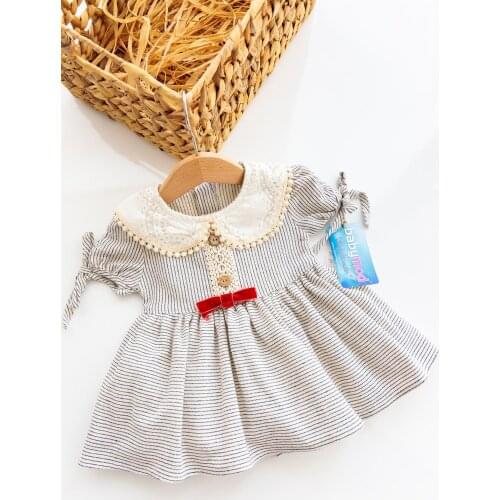 Vintage Baby Girl Dress Laced with Baby Collar