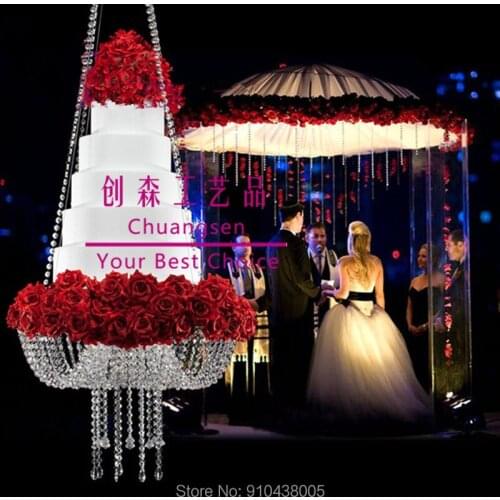 Hanging crystal cake stand,popular chandelier cake stand set on sale, buy cheap cake holder made in China , wedding center piece