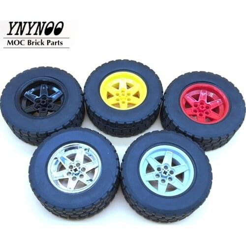 2 Pcs/lot High-Tech Wheel 94x38mm ZR Rim Wheel+Black Tire Hub 92912+15038 MOC Building Blocks Bricks Car Wheels Kids gifts Toys