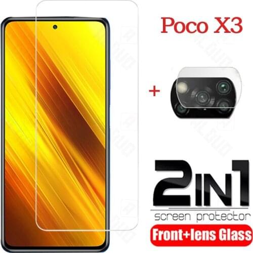 2in1 Tempered Glass For Xiaomi Mi POCO X3 pro NFC X2 Screen Protector camera Lens film Glass For Xiaomi Mi POCO X2 X3 pro F3 M3