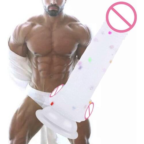 Jelly Liquid Silicone Dildo for Anal Realistic Soft Dildo Adult Toys Strapon Colourful Artificial Big Penis Sex Toys for Woman