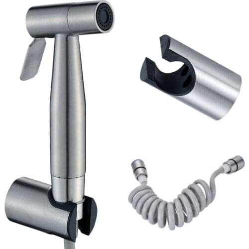 1Set Handheld Bidet Spray 304 Stainlees Steel Shower Sprayer Set Toilet Bidet Faucet Shower With Hose and Holder