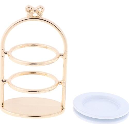 1PCS DIY 1/12 3D Miniature Food Craft For Dollhouse Mini Cute Dessert Pan Cake Stand Fruit Tray Doll Kitchen Toys