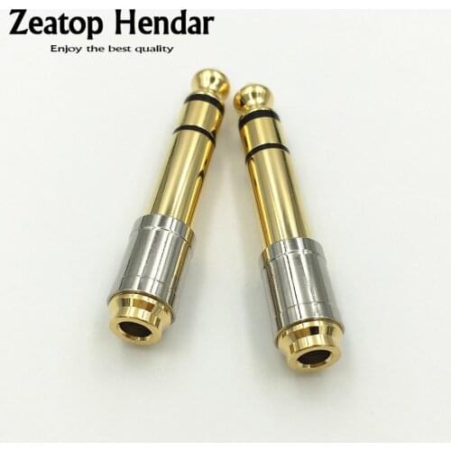 10Pcs Brass 6.35mm 1/4" Male Jack to 3.5mm 1/8" Female Plug 6.35 to 3.5 Headphone Stereo Audio Adapter Microphone Connector