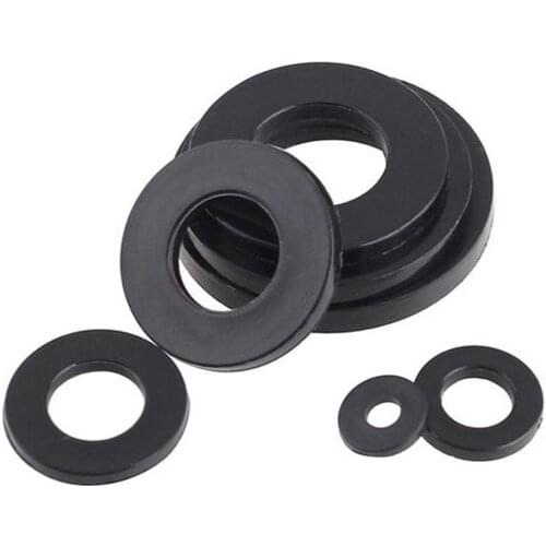 100Pcs M2 M2.5 M3 M4 M5 M6 Black Plastic Nylon Washer Plated Flat Spacer Washer Seals Gasket Ring