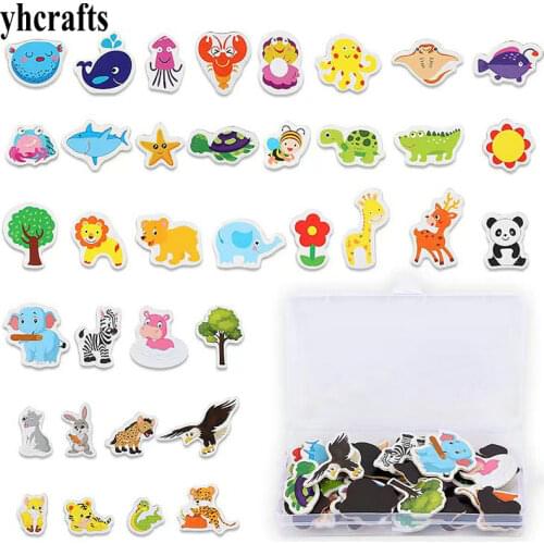12PCS/LOT. Giraffe Sika deer crocodile Panda Turtle animals flowers soft magnet White blackboard magnet Kindergarten crafts