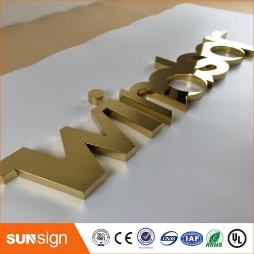 CustomTitanized golden color stainless steel 3D letters