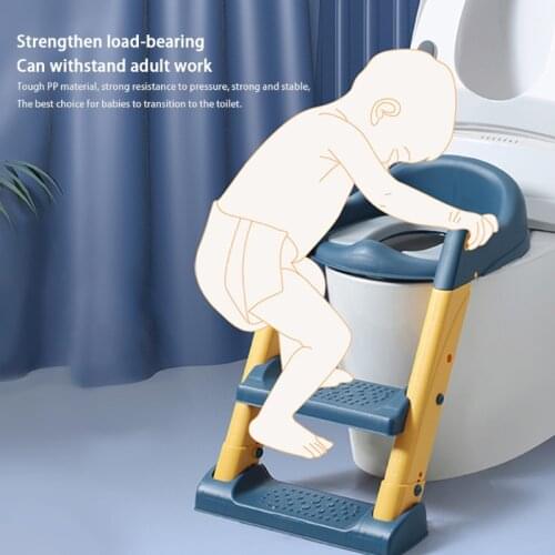 4XBC Portable Folding Toilet Seat Potty Chair Kids Child Non-Slip Potty Training Seat with Adjustable Step Stools Ladder Urinal
