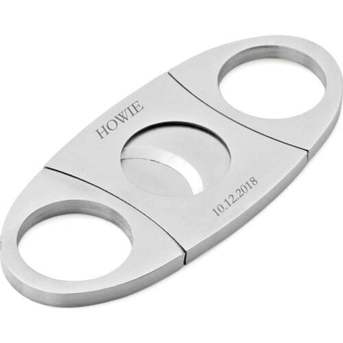 6 Oval Personalized Cigar Cutters with Double Blades Engraved Cigar Groomsmen Gifts