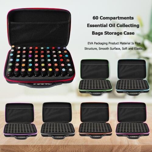 60 Bottles Essential Oil Case 15ml Essential Oil Collecting Bags Travel Portable Carrying Cases Nail Polish Storage Bag