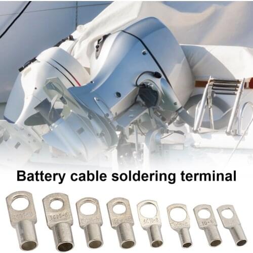 60Pcs SC Bare Terminals Lug Tinned Copper 60PCS Electrical Wire Ring Connectors Copper Tube Terminal Battery Welding Cable Lug
