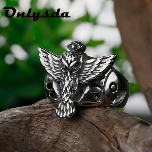 Freeshipping New Vintage Punk Ring For Men or women Wonderful Forest Animal Owl Ring Handmade Morgan Hip Hop Rings Mens OSR760