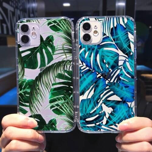 Phone Case For iphone 12 11 8 7 6s 6 5 5s 5c se plus mini x xs xr pro max Retro Floral Leaf pink flower Transparent soft