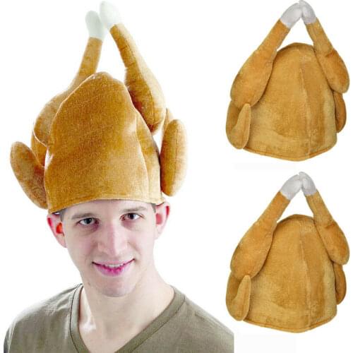Turkey Thanksgiving Hat Novelty Cooked Chicken Bird Secret Beanies Santa Fancy Dress Hat