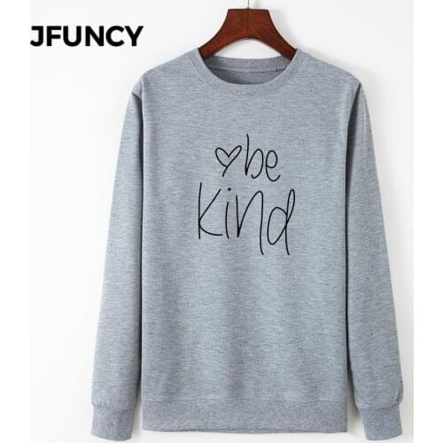 JFUNCY Oversize Women Hoodie Round Neck Long Sleeve Pullover Woman Casual Hoody 2020 Autumn Letter Print Tops Mujeres Sweatshirt