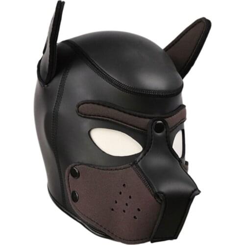 Hot Selling Slave Padded Latex Rubber Dog Fetish Games Bdsm Bondage Pup Cosplay Erotic Mask Adult Erotic Sex Toy for Couples