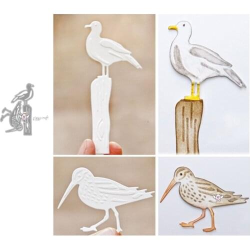 Mmao Crafts Metal Steel Cutting Dies New 2Pcs Seagull bird Stencil For DIY Scrapbooking Paper/photo Cards Embossing Dies