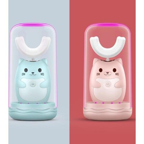 Mini portable Kids Cartoon Cute Automatic Ultrasonic Toothbrush Three Gear Speed UV Disinfection Electric Tooth Brush