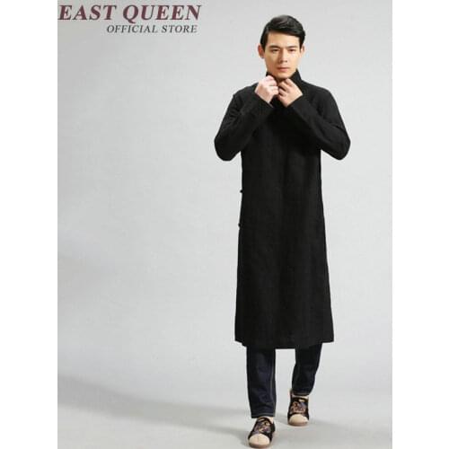Multi Color Mens Long Sleeve Linen Outfit Traditional Chinese Cross Talk Costume KK1386 HA