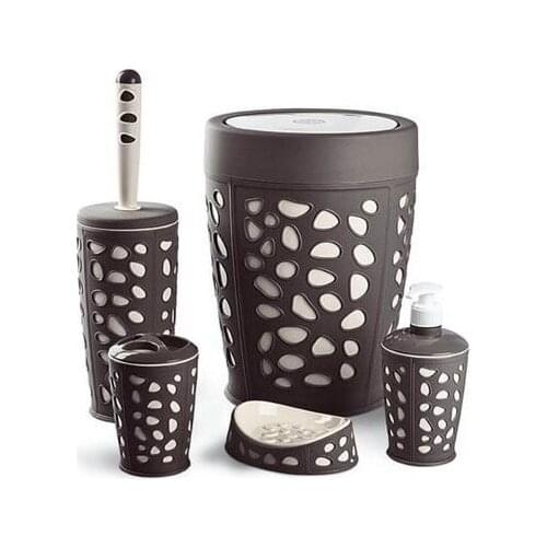 Five Pieces Thick and Decorative Plastic Full Bath Set