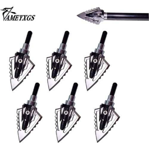 3/6pcs Archery Arrowhead Hunting Broadhead 100 Grain Arrow Points Tips for Compound Bow Recurve Bow Crossbow Arrow Head