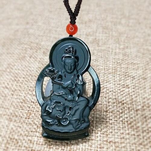 Natural HetianJade Pendant Manual Carving Patron Saint BoDhisattva Pndant Bless Peace, Both Men And Women Can Wear