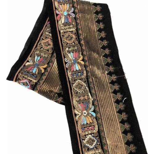 New national retro 13cm sequined gold thread ribbon clothing accessories embroidery lace European and American accessories lace