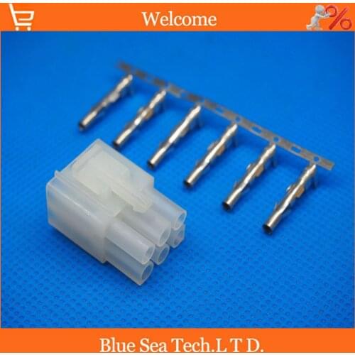 Sample,2 sets 6p 6pin 6.2mm spacing male Power Connector Plug Cord for YAESU IC/FT-857D/FT-897D/IC-725A,Free shipping