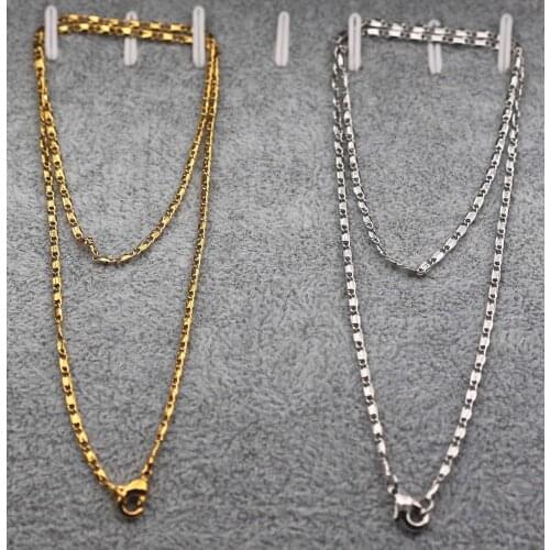 Punk Stainless Steel Necklace Hip-hop Chain Cuban Brake Chain Rock Band Womens Jewelry OBS0724